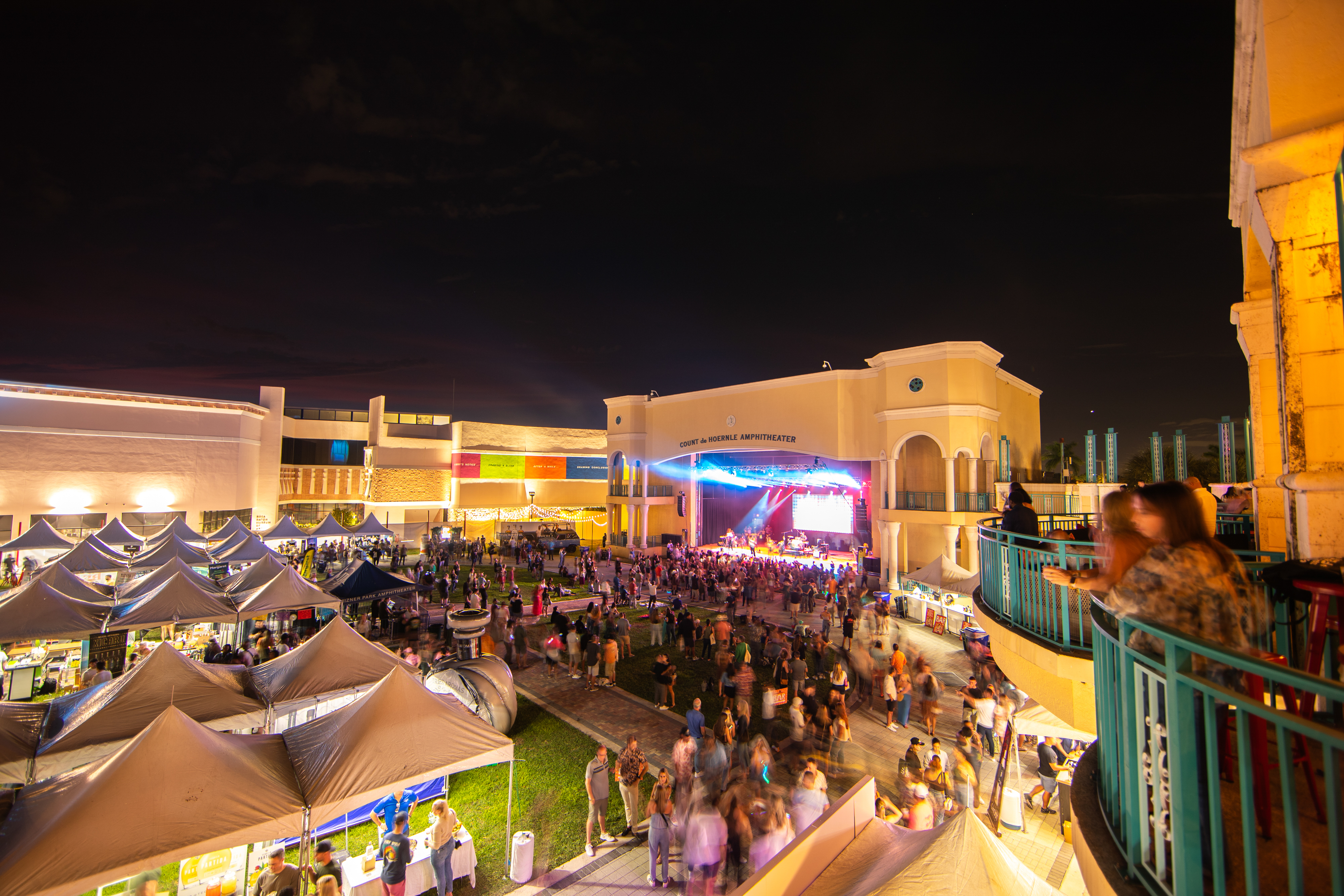 Tequila Fest — festival grounds at night, Count de Hoernle Amphitheater