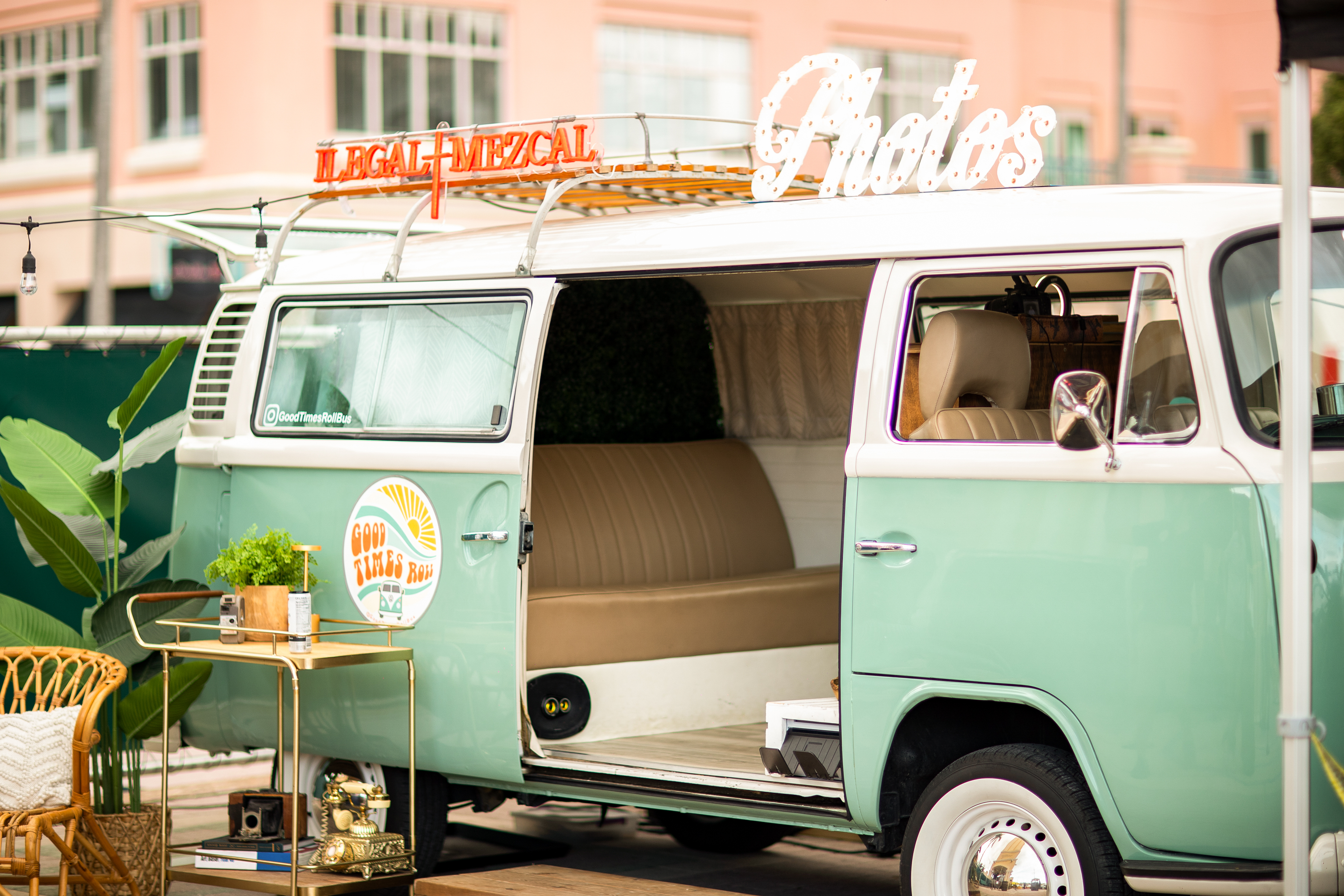 Ilegal Mezcal brand activation — vintage VW bus photo booth